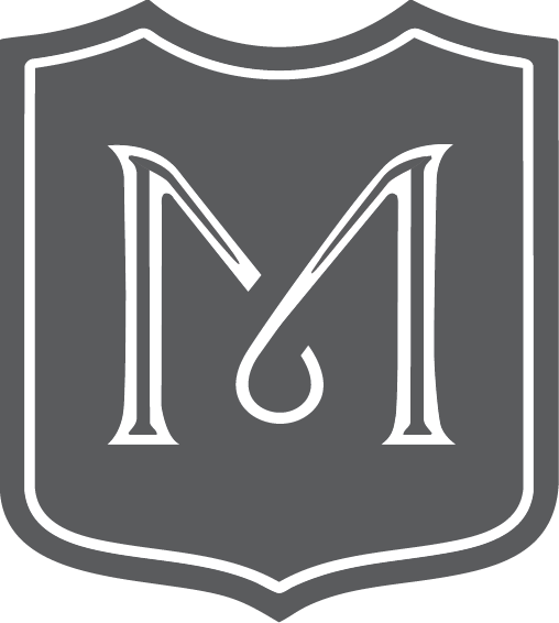 Mercereau crest: an M monogram on a shield